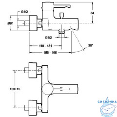 Смеситель для ванны Jacob Delafon Cuff E45532-CP