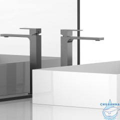 Смеситель для раковины Vincea Cube VBF-1C02GM (вороненая сталь)