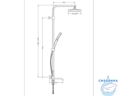 Душевая система Raglo 320 1 режим R02.24.03 (сатин золотой)