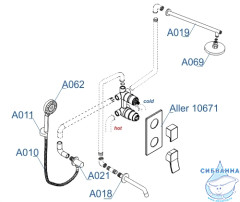 Душевая система Wasserkraft 300 1 режим A171619 (хром)