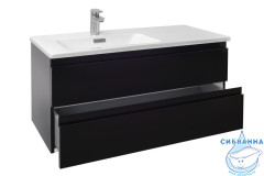 Тумба подвесная 100 см L Jacob Delafon Madeleine EB2054-J52 (2 ящика ) с раковиной Jacob Delafon Vox 100 черный глянец