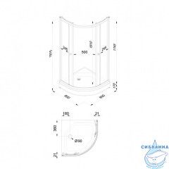 Душевое ограждение Тритон Ультра 80x80 профиль белый, стекло прозрачное Щ0000061784 (с поддоном)