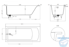 Ванна из искусственного камня Salini Cascata Kit 180x80 (материал Sapirit, белый глянцевый)