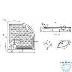 Акриловый поддон Azario 100x100 P210 R/L
