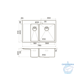Кухонная мойка Omoikiri Akisame 78-2-IN-R 4973063