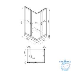 Душевое ограждение Тритон Фьюжн 100x80 профиль белый, стекло полосы Щ0000064850 (с поддоном)