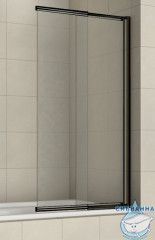 Шторка для ванны Azario Merrit 80x140 профиль черный, стекло прозрачное AZ-NF6122 800 BLACK