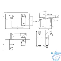 Встраиваемый смеситель с гигиеническим душем Lemark Ursus LM7220BL (черный матовый)