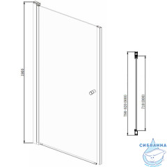 Дверь в нишу Azario Alberta 80x190 AZ-NK6211 800 профиль хром, стекло прозрачное