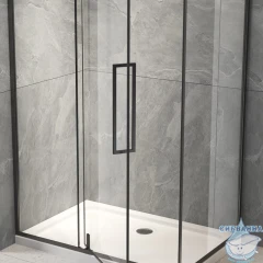 Душевое ограждение Veconi Ровиго 100x70 профиль черный, стекло прозрачное RV034B-10070-01-C7 (без поддона)