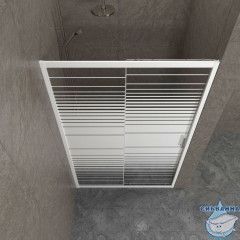 Дверь в нишу Тритон Слайд 100х185 профиль хром, стекло полосы