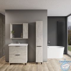 Зеркальный шкаф Viant Берлин 80 цемент VBER80C-ZSH