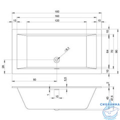 Акриловая ванна Riho Rething Cubic 180х90 BR0900500000000