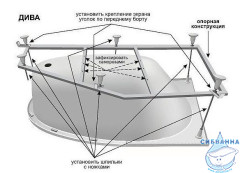 Сборный каркас Aquatek Дива KAR-0000026 универсальный