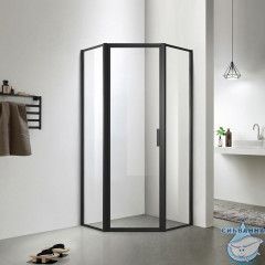 Душевое ограждение Azario Richmond 100x100 AZ-NAG3231 1000 Black профиль черный, стекло прозрачное (без поддона)