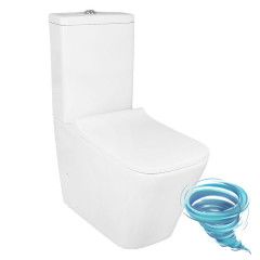 Унитаз напольный со смывом торнадо Azario Quadro с бачком и сиденьем Soft Close (микролифт) AZ-2175 UQ1