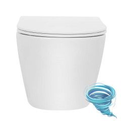 Унитаз подвесной безободковый Abber Bequem  AC1100T с сиденьем Soft Close (микролифт) (белый)