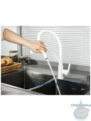 Смеситель кухни Frap F4552-8 (белый матовый)