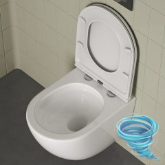 Унитаз подвесной безободковый со смывом торнадо Iddis Axes AXERDSEi25 с сиденьем Soft Close (микролифт)