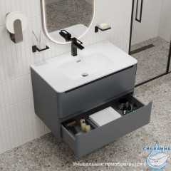 Тумба под раковину IDDIS Edifice 80 см темно-серый EDI80D0i95