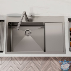 Мойка, нерж. сталь, сатин, чаша слева, 780*510, Haze, IDDIS, HAZ78SLi77