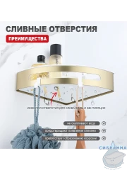 Полочка Raglo R340.01.03 (сатин золотой)