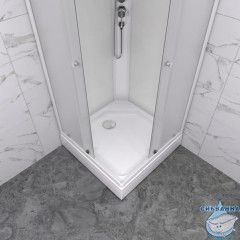 Душевая кабина Тритон Вельвет А 80x80 профиль белый, стекло вельвет Щ0000071050