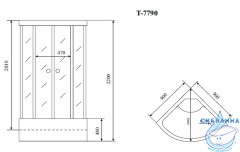 Душевая кабина Timo Lux T-7790 90х90