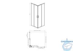 Душевое ограждение Aquatek AQ ARI KV 08020GM 80x80 профиль оружейная сталь, стекло прозрачное (без поддона)