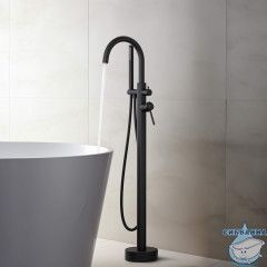 Смеситель для ванны напольный Aquatek Европа AQ1345MB (черный матовый)