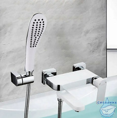 Смеситель для ванны G3248 с аксессуарами (хром/белый)