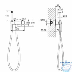 Смеситель с гигиеническим душем Aquatek Оберон AQ1027MB (черный матовый)