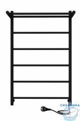 Полотенцесушитель электрический Indigo Line с полкой П5 50х80 черный муар (с возможностью скрытого подключения, подключение R/L)