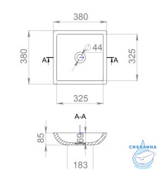 Раковина на столешницу 38 см Salini Callista (материал sapirit, белый глянцевый)