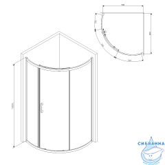 Душевое ограждение Am.Pm Like Solo Slide W83G-315-090CG 90x90 профиль хром, стекло тонированное (без поддона)