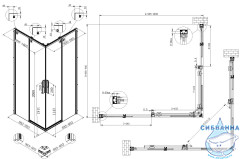 Душевое ограждение Vincea Ultima 90x100 профиль хром, стекло прозрачное VSS-7UL9010CL