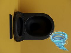 Унитаз подвесной безободковый, смыв торнадо Ceramicanova Metropol Rimless CN4002TMB с сиденьем быстросъемным Soft Close (микролифт)