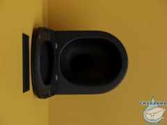 Унитаз подвесной безободковый, смыв торнадо Ceramicanova Metropol Rimless CN4002TMB с сиденьем быстросъемным Soft Close (микролифт)