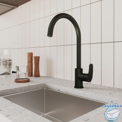 Смеситель для кухни с каналом для фильтрованной воды, черный матовый, Rora, Milardo, RORBLFJM05