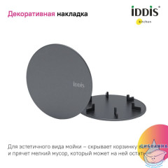 Мойка, нерж.сталь, универсального монтажа, графит, 540*440,  Edifice, IDDIS, EDI54G0i77