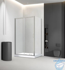 Душевое ограждение Veconi Rovigo 130x80 профиль никель, стекло прозрачное RV046BC-13080-01-C5 (без поддона)