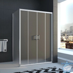 Душевое ограждение Veconi Rovigo 120x120 профиль хром, стекло рифленое RV045-120120PR-02-19C1 (без поддона)
