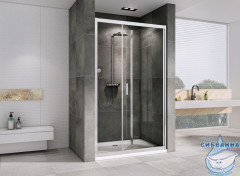 Дверь в нишу ABBER Sonnenstrand AG07090 90x195 профиль хром, стекло прозрачное