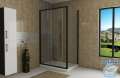 Душевое ограждение Encanto Belloblack 120x80 см профиль черный, стекло прозрачное ES120.3101B (без поддона)