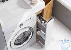 Тумба Акватон Лондри 20  дуб сантана/белый с раковиной Рейн 80