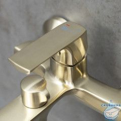 Смеситель для ванны Lemark Ursus LM7214BG с душевым гарнитуром (брашированное золото)