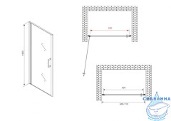 Дверь в нишу ABBER Sonnenstrand AG04070M 70x195 профиль хром, стекло матовое