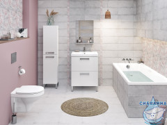 Тумба Cersanit Melar 70 белый с раковиной Cersanit Como 70