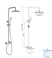 Душевая система Gappo G2448 230 1 режим (хром/белый)