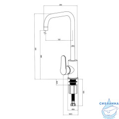 Смеситель для кухни, черный матовый, Poli, Milardo, POLBLL0M05